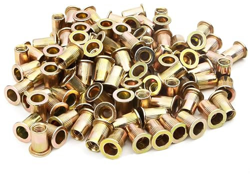 JXPXJMY Dadi per Rivetti Ciechi, Dadi per Rivetti in Acciaio al Carbonio e Acciaio Zincato Inserti Filettati per Legno Mobili Decorazioni (100, M4*11)