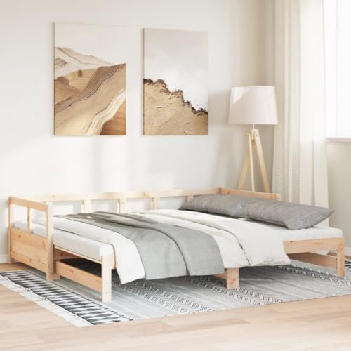 Homgoday Schlafsofa mit Rollen und Matratze 90x200 cm, Kiefer massiv, Schlafsofa, Schlafsofa, Bettsofa, Bettsofa, Bettsofa, Bettsofa, Rahmen