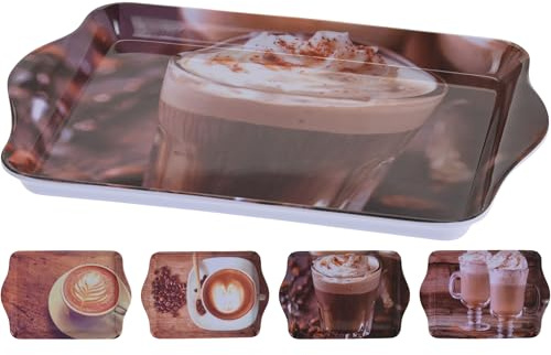 4-TLG. Set Tabletts aus Melamin Vier Modelle - 21 x 14 cm