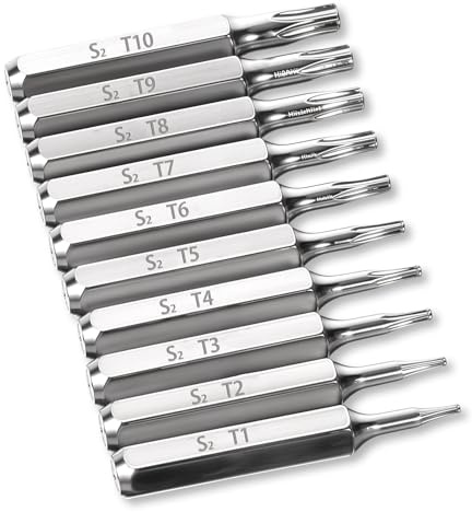 Torx Bit Set, 10 Stück 4mm Torx Schraubendreher Set Stern Bit T1 - T10 Präzisionskopf Sicherheits-Bits Sechskantschaft Tamper Resistant Bitsatz Für Einfache Befestigung Elektronische Reparatur