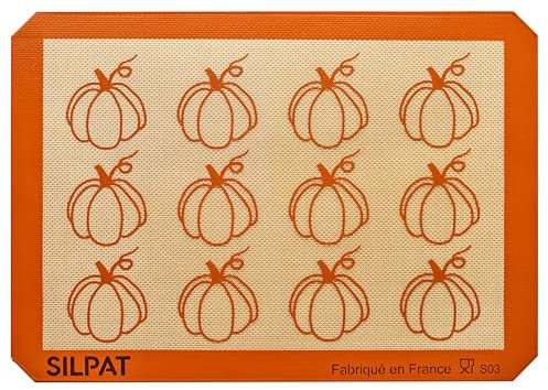 Silpat® Tapis de cuisson antiadhésif original fabriqué à la main en France depuis 1965 – Approuvé par des chefs de classe mondiale – Technologie Silpat® certifiée de qualité alimentaire (citrouille