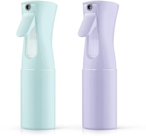 LOPHE 2Pcs Continuous Fine Mist Spray Bottle - Multifunctional Water Mister for Salon Hairdressing, Cleaning, Curly Hair and Plants