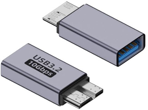 MEIRIYFA USB Micro B to USB A/C Hard Drive Converter 10Gbps USB 3.2 Micro B Male to USB A/Type C Male Female Extension Adapter Support Charge and Data Syncfor for Hard Drives,SSD Drives, Laptop