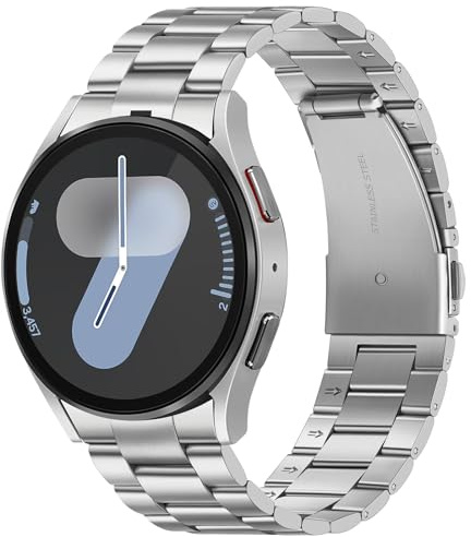 Suphart Metallband Kompatibel mit Samsung Galaxy Watch 7 6 5 4 FE Armband | Für Samsung Watch 7 44mm 40mm, Kein Gap-Ersatzarmbänder für Galaxy Watch 6 Classic 47mm 43mm/5 Pro 45mm, Silber