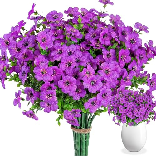 Fiori artificiali per esterni, bouquet finto realistico, fiori resistenti ai raggi UV, vivaci decorazioni per patio, resistenti alle intemperie, accenti da giardino, perfetti per casa, cortile