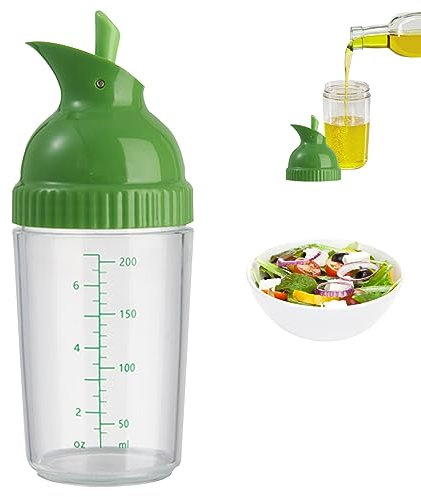 Botella de mezcladora de aderezo de ensalada de ensalada de de con escala y vierte big contenedor de abertura para mezclar salsas de aderezos, depiladores de llovizadores