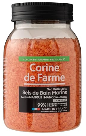 Corine de Farme Sali da bagno marini Harmony Mango - Rilassamento e benessere - Cura naturale per pelle morbida - Profumo esotico - 100% di origine naturale