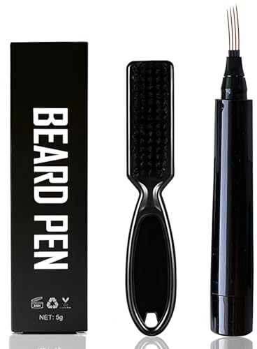 1 Set Kit Penna per Riempimento Barba,Matita per Barba e Pennello per Barba,Beard Pencil Filler,Beard Filling Pen Kit,Impermeabile Lunga Durata Strumenti per Scolpire Barba E Modellare Le Sopracciglia