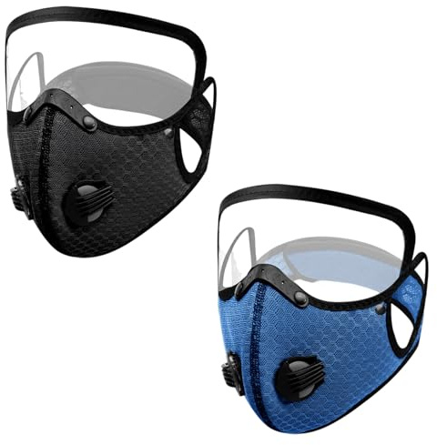 Motorradbrille Maske, Halbgesichtsmaske Fahrrad Winddicht Sport Maske, Schutzmaske Gesichtsmaske Skibrille, Staub Kälte Warm Verschmutzungsschutz, für Skifahren/Radfahren/Motorradfahren, 2 Stück