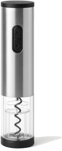 Uvimark - Sacacorchos Eléctrico Automático de Acero Inoxidable, Abridor de Vino con Cortador de Cápsulas, Diseño Elegante, Operación con Botón