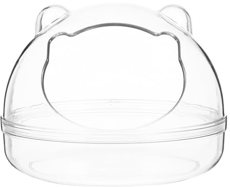 Abaodam Salle de Bain Transparente pour Hamster en Plastique Fond Antidérapant Rectangulaire Multi-usages pour Petits Animaux comme Hérissons