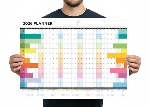 Wall Planner 2026 A2 Uk Wall Calendar 2026 Yearly Wall Calendar 2026 Home Desk Office Jan to Dec Academic Planner Full Year To view 42 cm x 59.4 cm