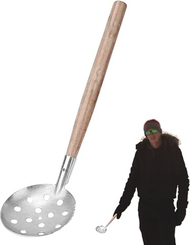 Espumadera para hielo | Cucharón con mango largo portátil agujero grande y sin agacharse | para pesca en hielo de invierno – Para adultos, apasionados, familia y amigos