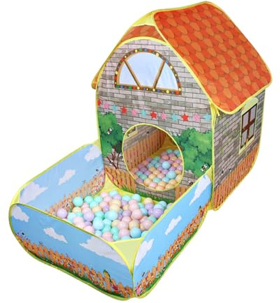 Mikikit Tienda De Campaña Infantil Plegable Y PortáTil para Juegos Interiores Y Exteriores Casa De Campaña Amplia De 61.41X42.51X31.49 Pulgadas para JardíN con DiseñO De Piscina De Bolas FáCil De Mo