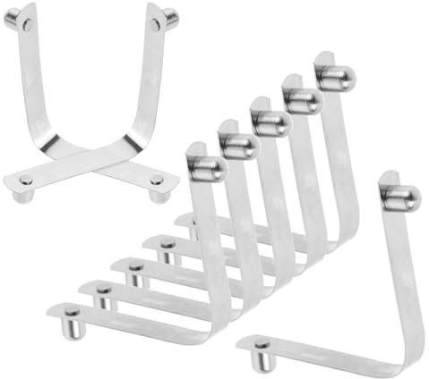 HIAKDOFT 8 Stück Edelstahl Pool V Clips Universelle Schmetterlingsbefestigungen für Skimmer Poolbürsten Laubharken Robuste Poolzubehör Ersatzklemmen für Reinigung und Wartung