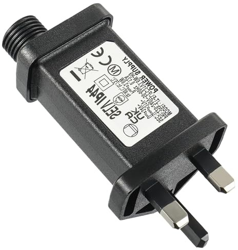 LED Transformer Plug for Christmas Lights 4.5V 1A Led Driver Adapter for Christmas Tree Lights, Icicle/Fairy/Net/Flashing Lights, Colourful Lights, IP44 Waterproof Replacement Plug, Indoor/Outdoor Use
