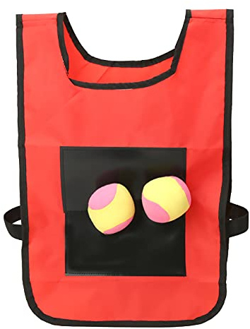 Stylebest Dodgeball Game Väst Sticky Target Kul för Utomhusbarn Röd Oxfordduk 1 Kläder 5 Bollar (Röd)