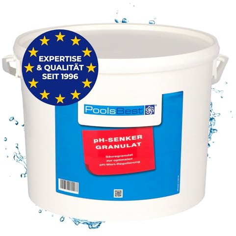 PoolsBest pH Senker Granulat 10kg inkl. Messbecher I pH Minus zur optimalen pH-Wert Regulierung im Pool I hochwertiges pH Senker Pool Granulat I pH-Wert senken