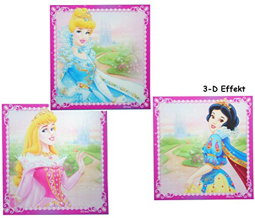 alles-meine.de GmbH 3 TLG. Set__ 3-D Effekt ! Fliesensticker - Prinzessin Schneewittchen & Dornröschen & Aschenputtel - auch als Untersetzer/Wandtattoo - Badezimmer - Badezimm..