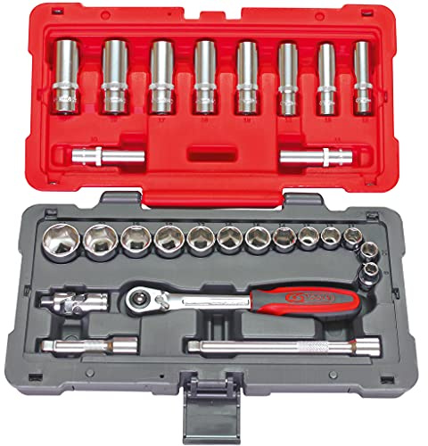 KS Tools 922.0627 Coffret de douilles et accessoires ULTIMATE 3/8'' | Coffret de douilles et accessoires ULTIMATE 3/8'', 27 pièces, outillage professionnel, chrome vanadium