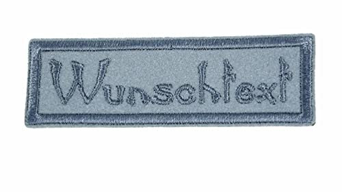 Reflektierender rechteckiger Aufnäher Rec1 mit Reflektorstoff - für Deinen Wunschtext - viele Farben und Größen zur Auswahl - 8x2,5cm