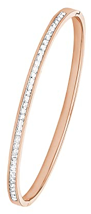 s.Oliver Armreif für Damen mit Kristallen von Swarovski, Edelstahl, IP Rose