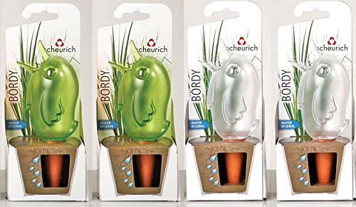 Scheurich Wasserspender, Bewässerungskugel, 4er Set Bördy Größen (15 cm, Grün/Transparent)