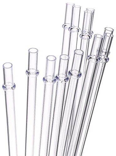 DAKOUFISH 10 Inch Clear Reusable Plastic Replacement Drinking Straws for 16 oz & 30 oz Mason Jar Tumblers,Set of 12 Pcs Straws with Cleaning Brush (10inch, Clear)