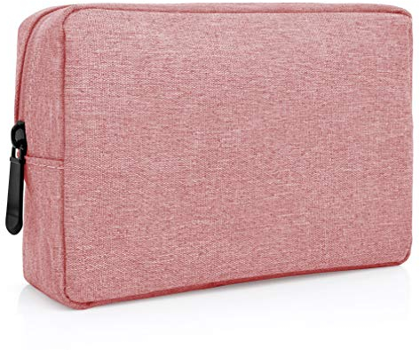 MyGadget Universal Tasche 16 x 11 cm Kosmetiktasche, Elektronik Zubehör Organizer Tasche z.B. Ladegerät - Reise Accessoires Bag, Federtasche in Rosa