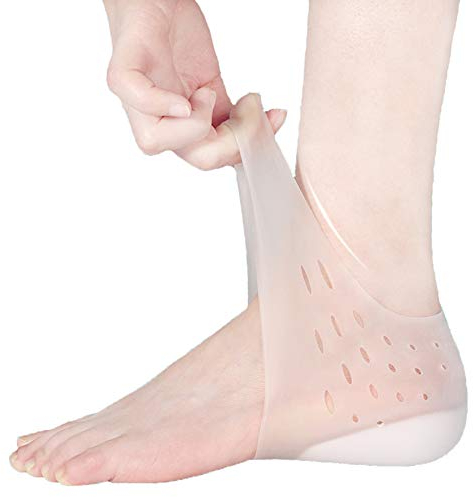 Lezed Unsichtbare Einlegesohlen mit Erhöhter Höhe Fersenschutz Höhe Erhöhen Einlegesohlen Fersensporn Einlagen Silikon Fersensocken Unsichtbare für Plantarfasziitis Crack Heels schmerzende Füße 3cm