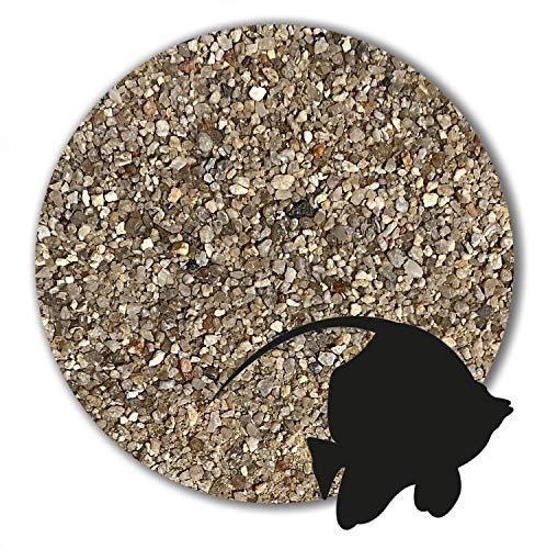 Anbobo 12,5 kg Aquariumsand Aquariumkies Natur beige gerundet und feuergetrocknet 25 Körnungen (0,1-2,0 mm)