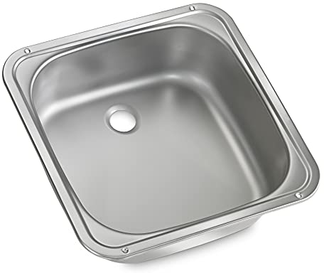 DOMETIC VA 910 eckige Spüle, 370 x 370 mm, Waschbecken, Edelstahl für Wohnwagen, Boot, Caravan und Wohnmobil