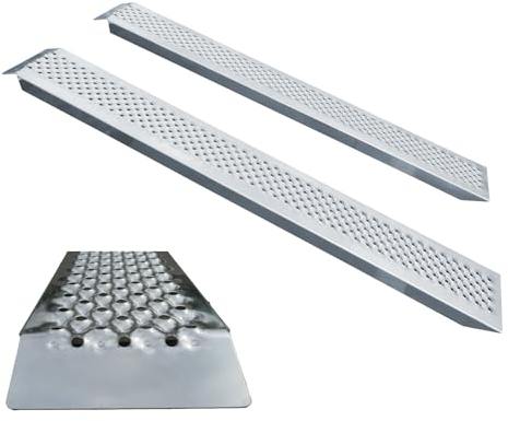 WORHAN® Schwerlastrampen (2 Stück) Auffahrrampen Auffahrschienen Verladerampen Verladeschienen Rasenmäher Motorradanhänger Aluminium LR7H