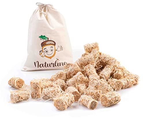 naturling Holzwolle Anzünder gewachst 10kg - ca. 800 Stück - natürliche Bio Anzündwolle für Kamin und Grill mit Vorratsbeutel (10kg)