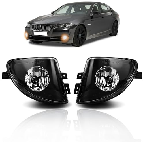 TangMiGe Nebelscheinwerfer Kompatibel mit BMW 5er F10 F11 01/2009-06/2013, für Standard Stoßstange, für Fahrzeuge mit Standheizung, 63177216888 63177216887, 1 Paar, Schwarz Smoke Objektiv