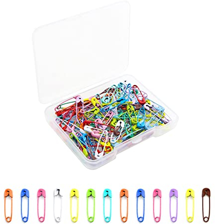Nickel Plated Steel Safety Pins - 120 Pcs Small Colored Mini Pins, 0.75 Inch, Rust Resistant, Ideal for Crafting, Sewing, Rimming, Fastening, Garment Hang Tags