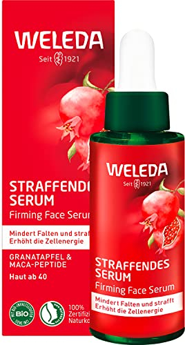 Weleda - Siero viso rassodante al melograno, riduce le linee sottili e le rughe, aumenta l'energia cellulare, leviga, con olio di melograno e peptidi di maca, trattamento naturale - 30 ml
