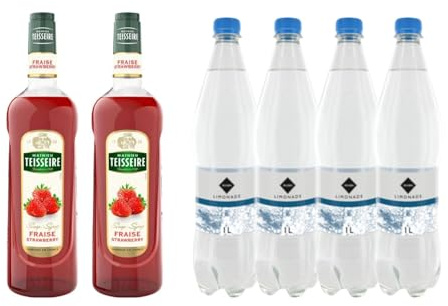 Lot Sirup & limonade :Sirup Teisseire - Erdbeere (2x1L) – Rioba-limonade (4x1L)