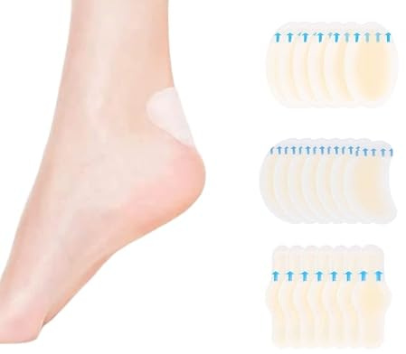 20PCS Blister Plasters Invisible Hydrocolloid Gel Blister Bandages Blister Cushion Pad Waterproof Blister Protector Hydro Seal Band Aid for Heel Foot Toe
