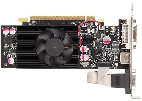 Annadue Scheda Grafica GT 210 da 1 GB, Scheda Video DDR2 64 Bit PCI Express 2.0 X16 per Giochi per PC, con Porte HDMI DVI VGA e Ventola di Raffreddamento, Supporto DirectX10.1 per