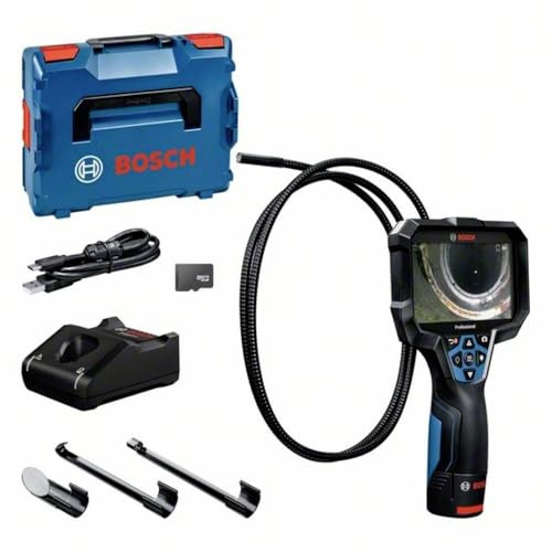 Bosch Professional Inspektionskamera GIC 12V-5-27 C (Kabellänge: 150 cm, Ausrichtungsfunktion AutoUp, hochauflösende Anzeige: 5”-Bildschirm, 1280x720 Pixel, in L-BOXX)
