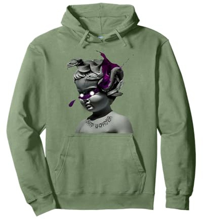 Angelo Statua Pop Art Drip Harder Viola Felpa con Cappuccio
