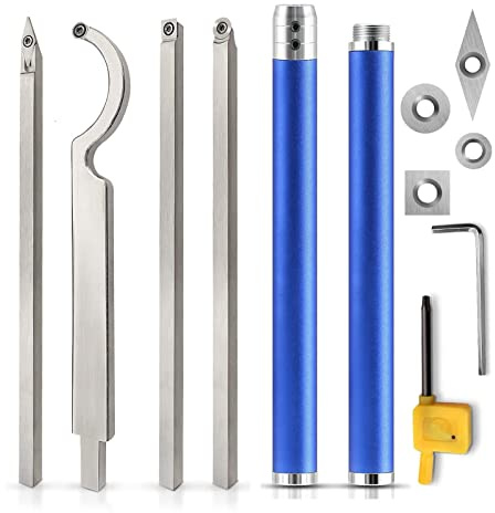 BomDog Meißel, Hartmetall-Drehwerkzeuge, Hartmetall-Holzdrehwerkzeuge Für Rauere Finisher, Detailer,Enhalshohlhobel Mit Aluminium-Tragekoffer, 4 Zusätzliche Ersatzeinsätze