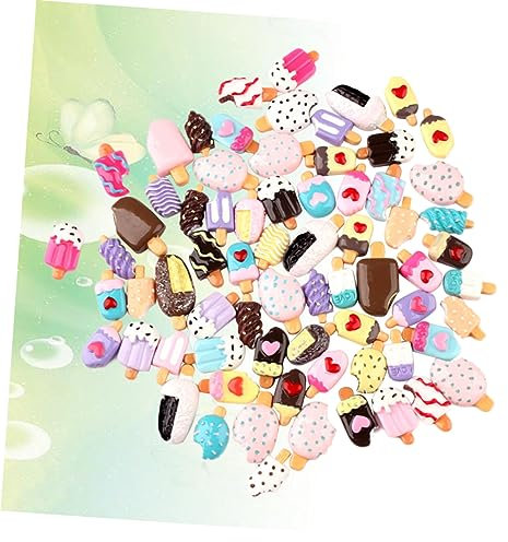 STOBOK 50 Stück Süße Schuhanhänger Nail-tech-zubehör Perlenbesatz Harzkn? Mit Flacher Rückseite Nagelkunst Aus Harz Nagelzubehör Eis Scrapbooking Handgefertigte Materialien Kind Knopf
