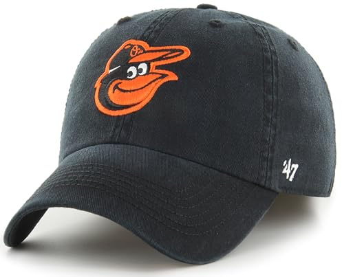 47 MLB Baseballkappe, Team-Farbe, Primär-Logo, Franchise, Unisex, Erwachsene, Baltimore Orioles - Schwarz, L