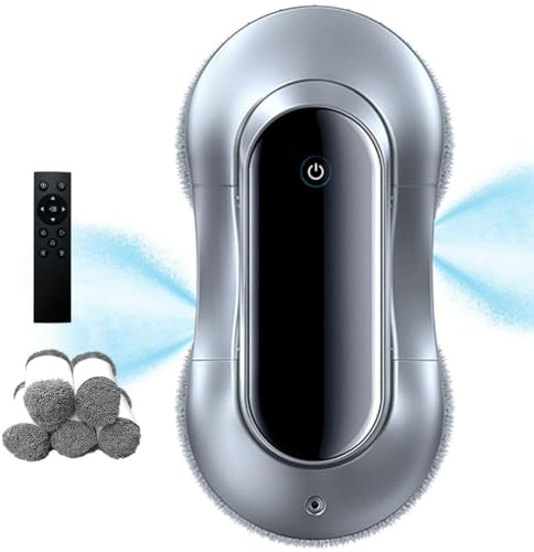 Robot Lavavetri con Doppio Spruzzo d'Acqua, Robot Lavavetri con Serbatoio Grande da 70ML Potenza di Aspirazione 3500Pa for Finestre/Piastrelle/Porte in Vetro