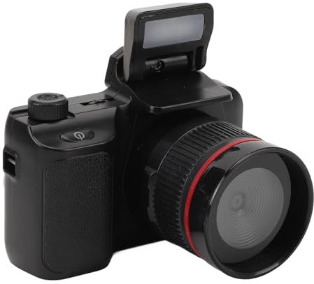 Fotocamera Reflex, Fotocamera 1080P Mini Fotocamera Reflex Digitale con Schermo Flip da 2,0 Pollici, Video Zoom Digitale 4X per Bambini Adulti Principianti