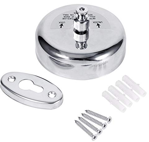 YOUMEISI Wäscheleine, einziehbare Wäscheleine, Wäscheleine aus Edelstahl, Wäscheleine for Aufhängen an der Wand, Wäschetrockenseil mit poliertem Chrom-Finish und starker Tragfähigkeit(2.8m)