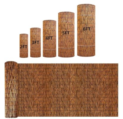 MObyat Schilfrohrmatte, Schilfmatte Sichtschutz, 100% Schilf Sichtschutz Zaun, 50 60 80 90 100 140 150 160cm Hoch Windschutz & Sonnenschutz, Für Haus, Balkon, Terrasse, Garten
