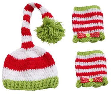 LIFKOME 3 Stücke Infant Foto Requisiten Handgemachte Häkeln Beanie Hut Baby Kleidung Set Neugeborenen Baby Präsentieren 0-3 Monate Unisex